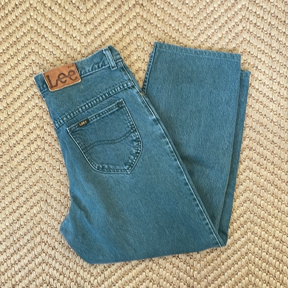 Lee - Vintage Wide Legged Straight Denim Jeans - Green / Blue - 31x24
